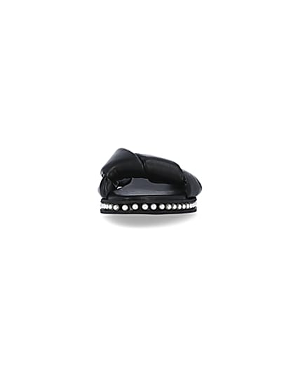 360 degree animation of product Black pearl studded sandals frame-21