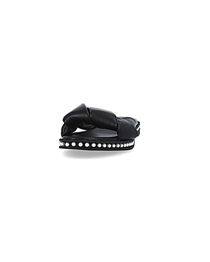 360 degree animation of product Black pearl studded sandals frame-22