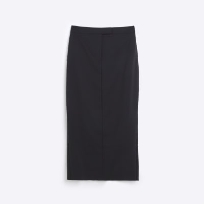 Black pencil tailored maxi skirt | River Island