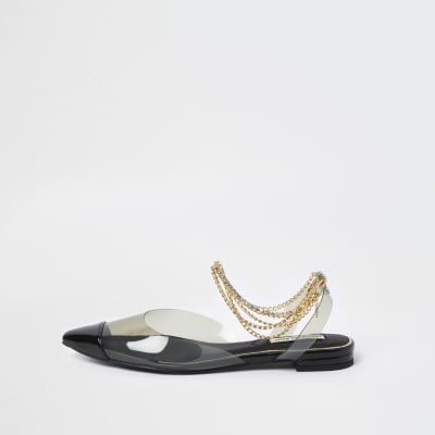 gold flat sandals river island