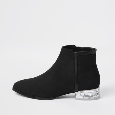 perspex heel ankle boots