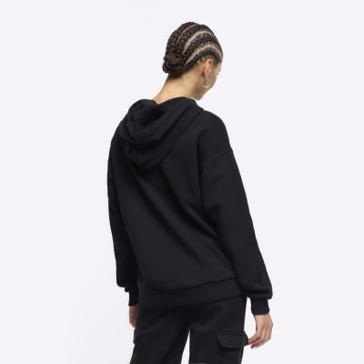 Black plain hoodie | River Island