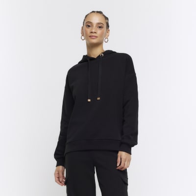 Black plain hoodie | River Island