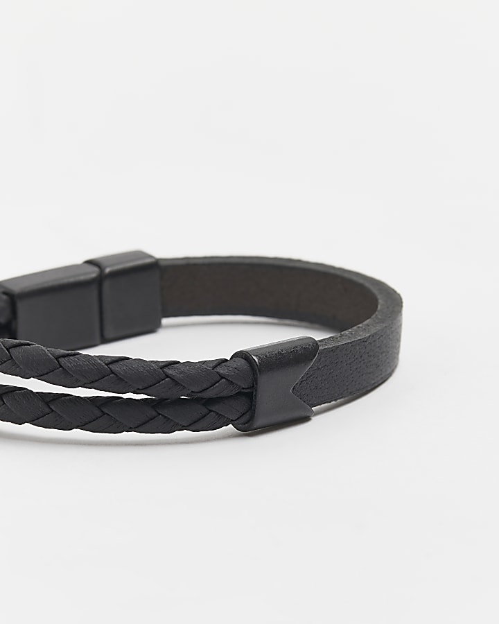Black plaited bracelet