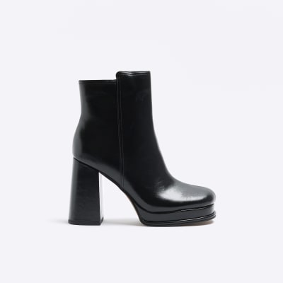 River island black boots 2024 sale