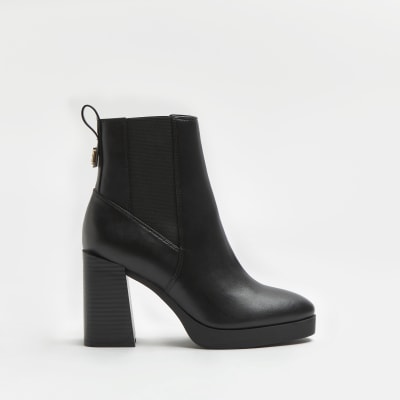 low heel platform booties