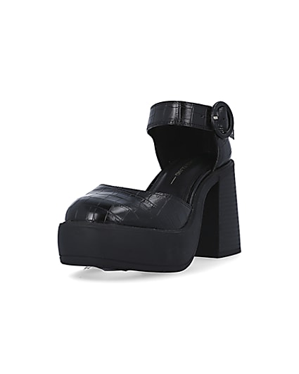 360 degree animation of product Black platform mary jane shoes frame-23