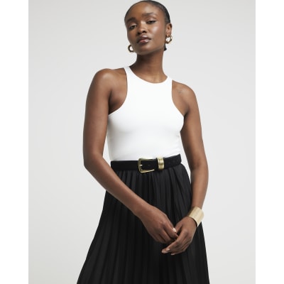 Pleated midi skirt river island hotsell