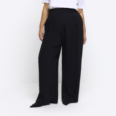 Black high waisted pleated 2024 pants