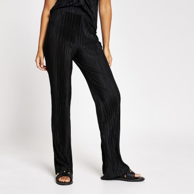 kick flare plaid trousers