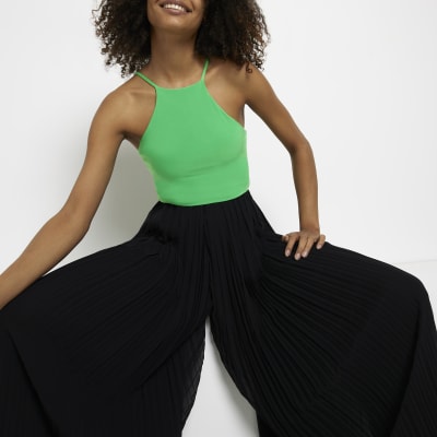 black plisse trousers