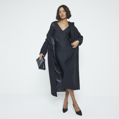 River island black midi dress top