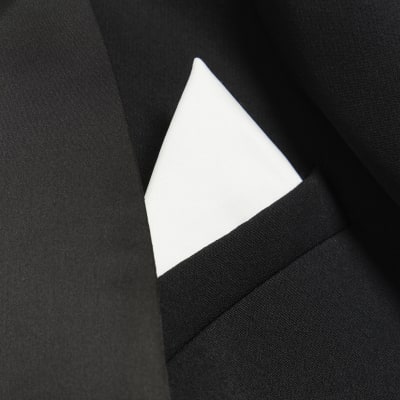 Black pocket square tuxedo jacket | River Island