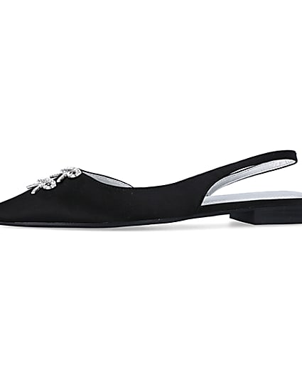 360 degree animation of product Black pointed slingback shoes frame-2