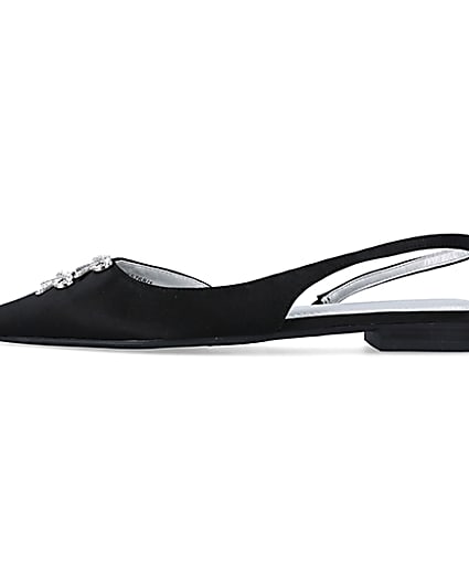 360 degree animation of product Black pointed slingback shoes frame-3