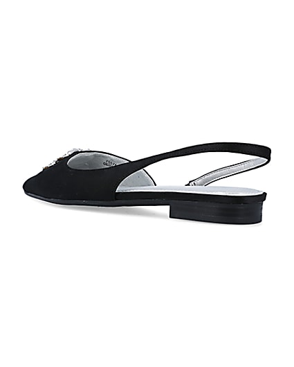 360 degree animation of product Black pointed slingback shoes frame-6
