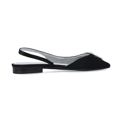 360 degree animation of product Black pointed slingback shoes frame-13