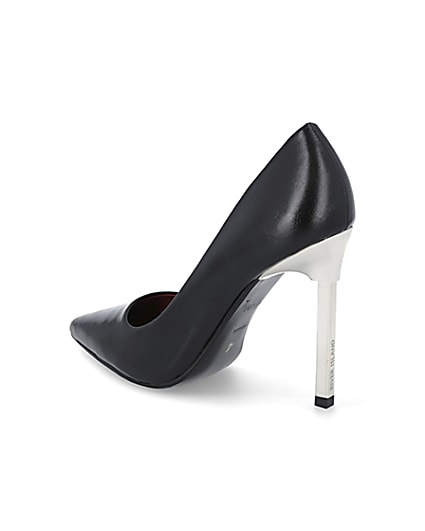 360 degree animation of product Black pointed stiletto court heel frame-6