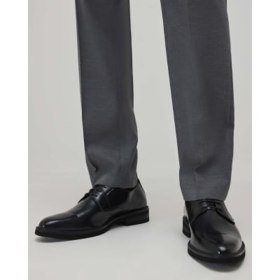 Black Pointed Toe Derby Shoes