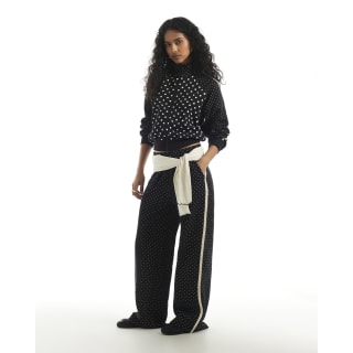 River Island Black Polka Dot Jacquard Joggers