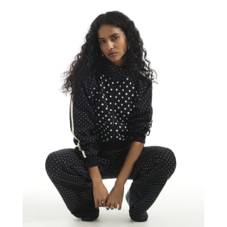 River Island Black Polka Dot Jacquard Track Jacket