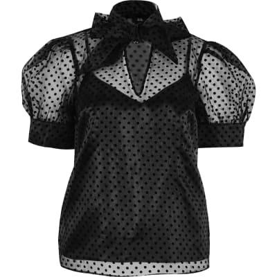 river island polka dot blouse