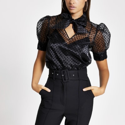 river island polka dot blouse