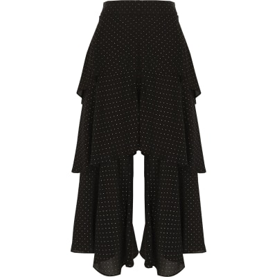 Black polka dot rara layer culottes