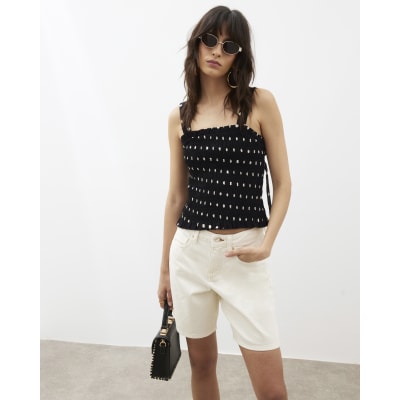 Polka Dot River Island Shorts Sale White Polka Dot Linen Blend