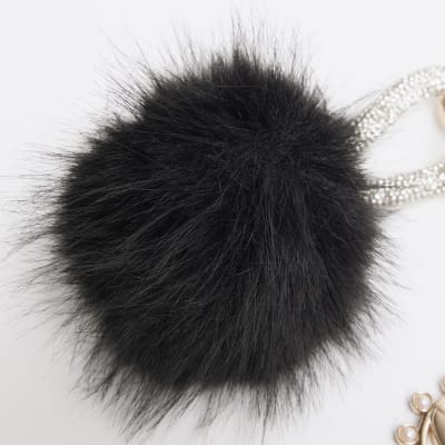 Black Pom Pom Charm River Island