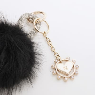 Black Pom Pom Charm River Island