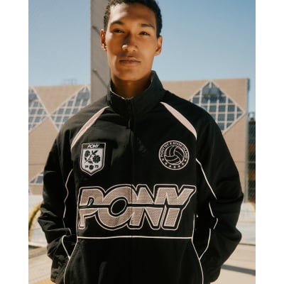 Black Pony Blocked Track Top