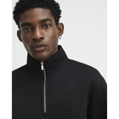 Black Premium Funnel Neck Sweatshirt