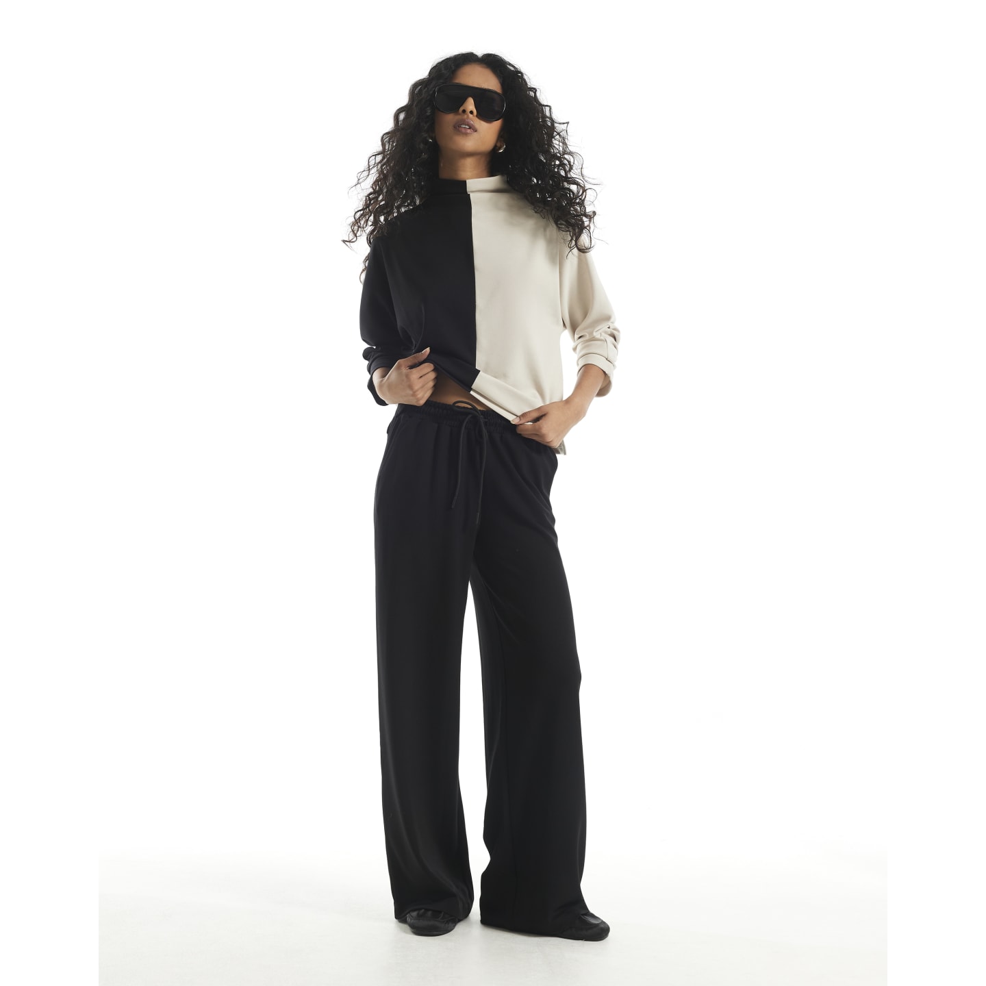River Island Black Premium Wide Leg Trousers — photo 1 of 1