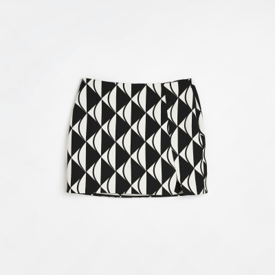Black print mini skirt | River Island