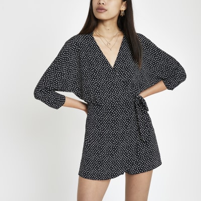 river island wrap playsuit