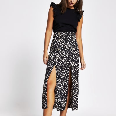 midi skirt with split