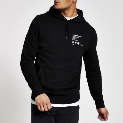 slim black hoodie