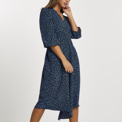 long sleeve wrap midi