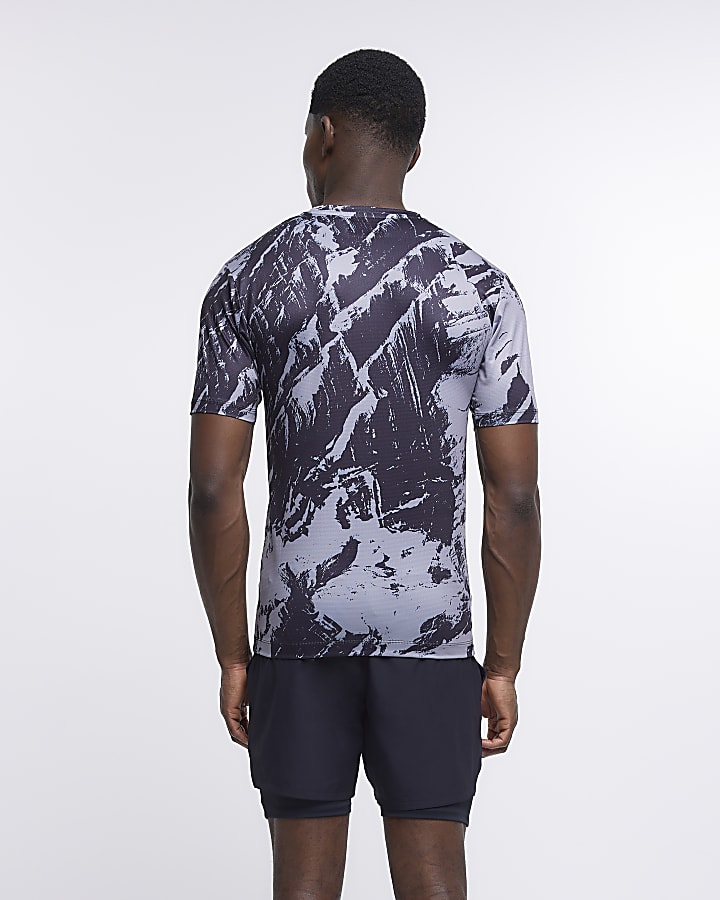 Black prolific muscle fit printed t-shirt