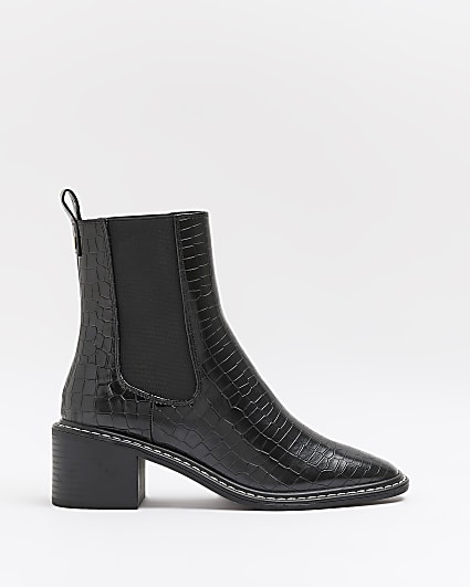 Black PU chelsea boots