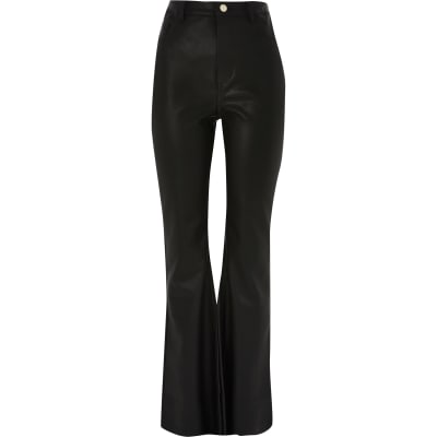black flared trousers