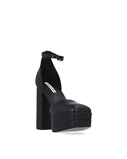 360 degree animation of product Black PU platform heeled shoes frame-19