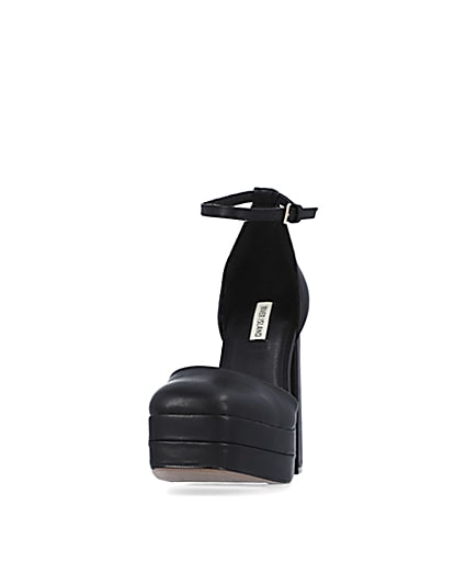 360 degree animation of product Black PU platform heeled shoes frame-22
