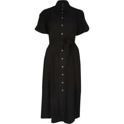 black shirt dress