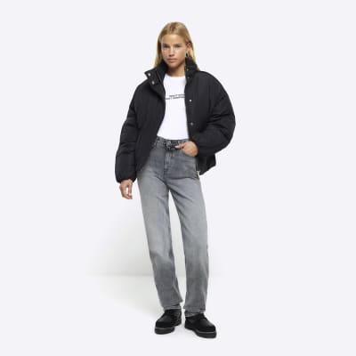 River island black store puffer jacket