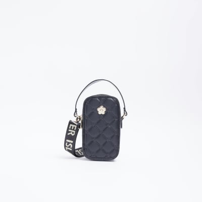Black quilted cross body festival bag