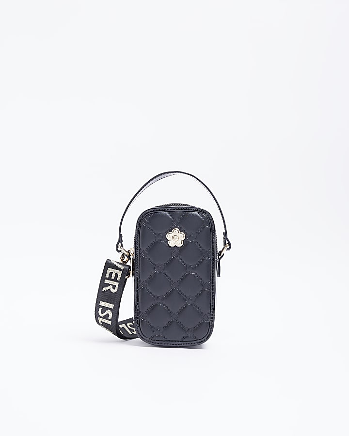 Black quilted cross body festival bag
