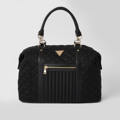 river island black quilted bag