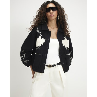 Quilted Embroidered Shacket